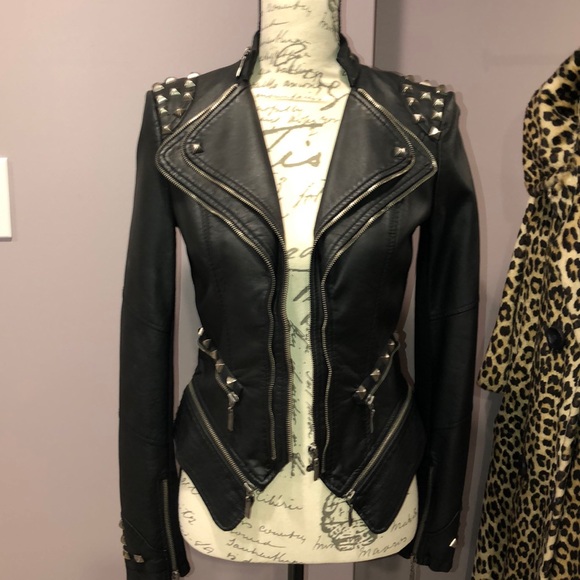 Jackets & Blazers - Vegan Leather Moto Jacket